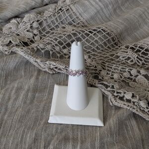 Elegant Plum Ice Crystal Gemstone Ring